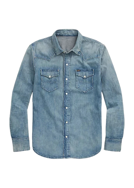 Slub Denim Western Shirt