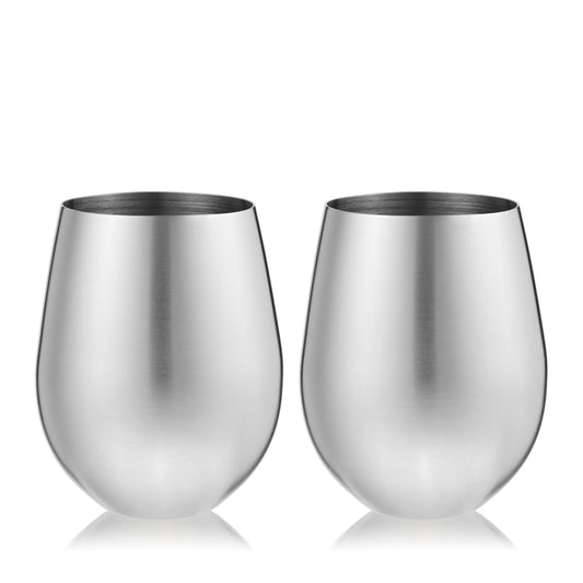 Harrison Polished Stainless Steel Tumblers - Set of 2