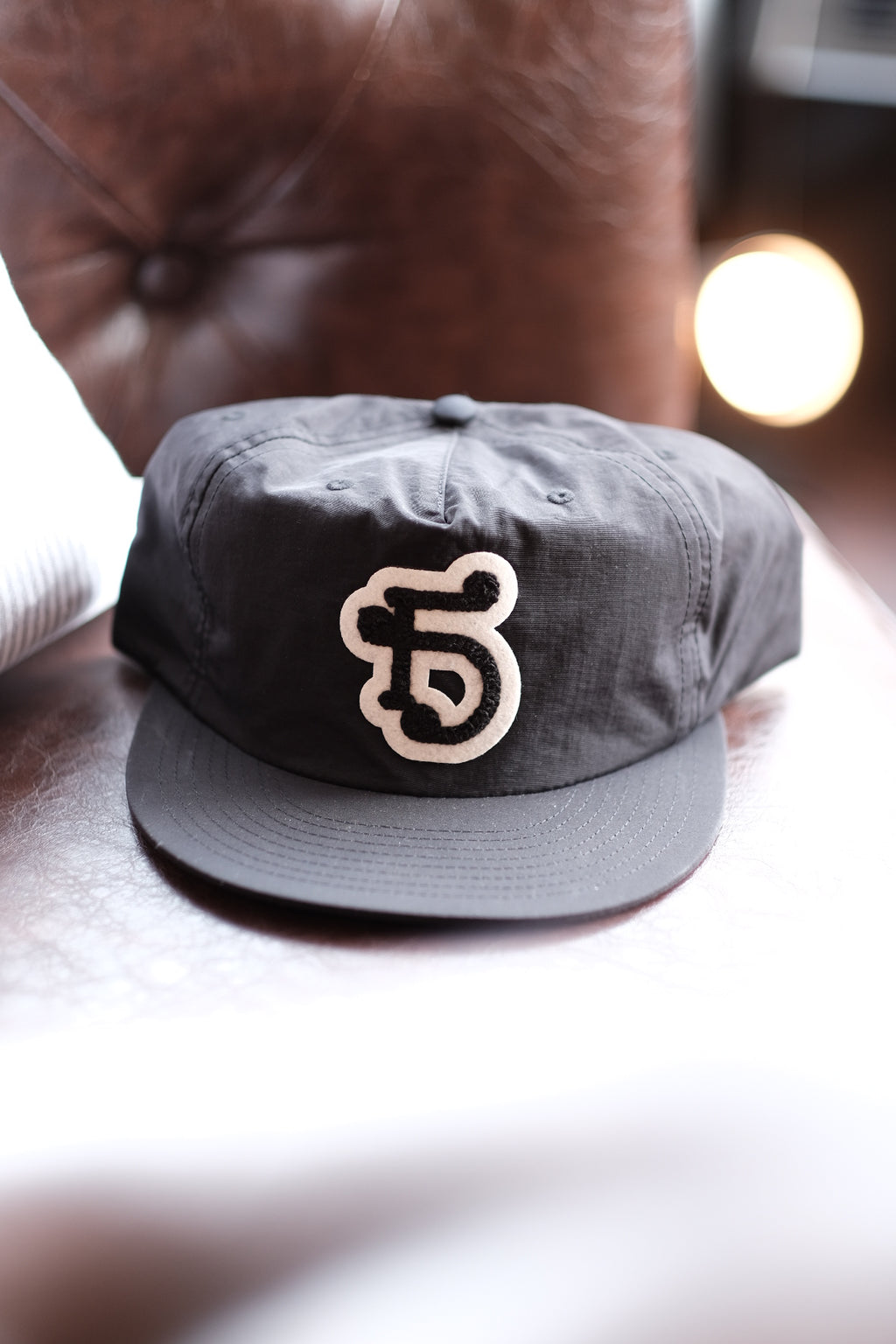 "FD" Monogram Chenille Snapback - Black