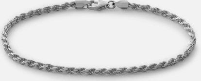2.4mm Rope Chain Bracelet - Sterling