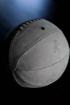 Run Boy taupe nubuck leather basketball with stitched panels
